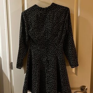 Elegant Black and White Polka Dot Dress